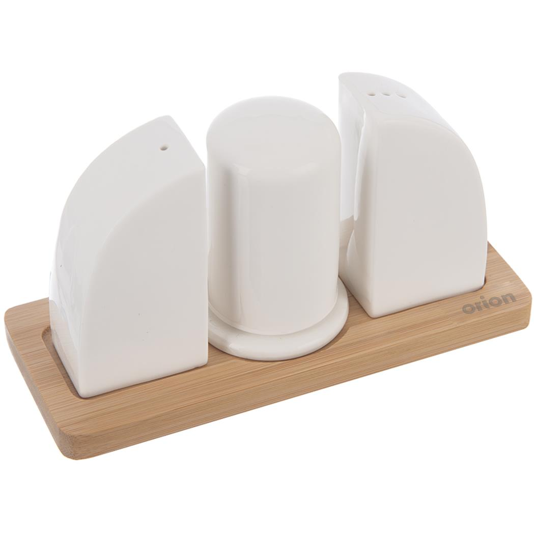 Orion WHITELINE Fűszertartó szett, porcelán / bambusz (152377)