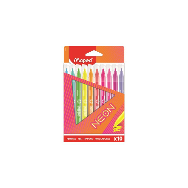 Marker na papír, fluorescenční, vodní, vícebarevný Maped 10 ks