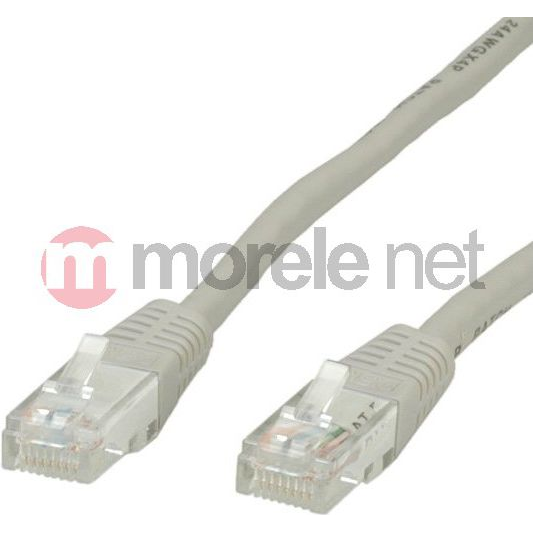 Value 21.99.0510 RJ45 Hálózati kábel, patchkábel CAT 5e U/UTP 10.00 m Szürke 1 db