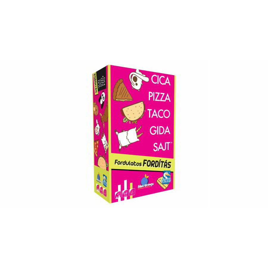 Cica, pizza, taco, gida, sajt - Fordulatos fordítás társasjáték (BLU34850)