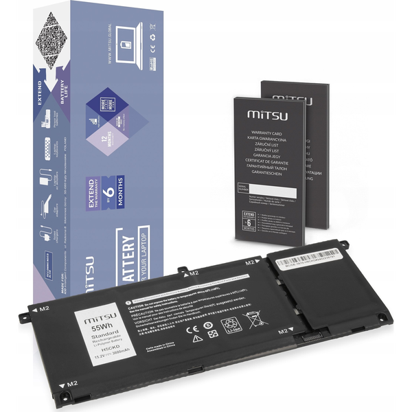 Bateria Mitsu Bateria H5CKD do Dell Inspiron 5400 5401 5402 5406 5501 5508