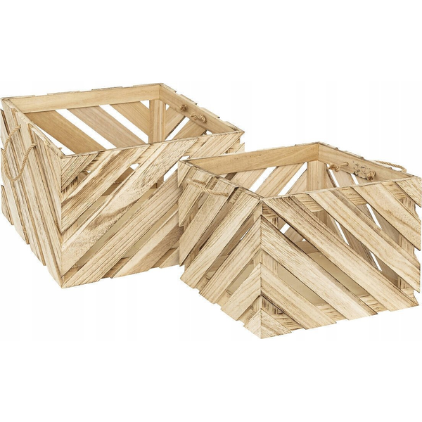Lote De 2 Cajas De Madera Sulei L30 37cm