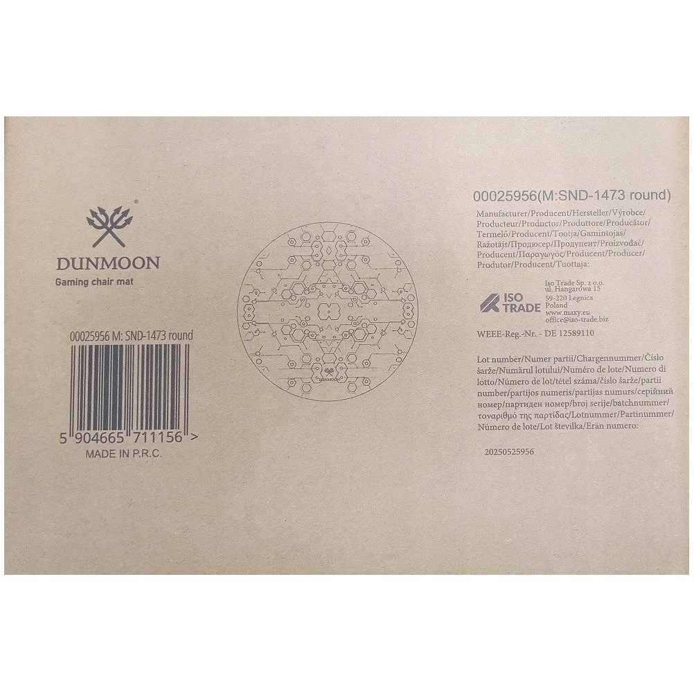 Dunmoon 25956 Padlóvédő gamer szék alátét, 120×4 cm, csúszásgátló, kerek (5904665711156)