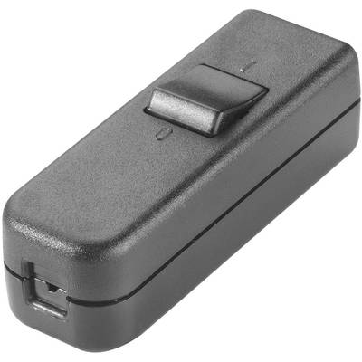 interBär 1 pólusú zsinórkapcsoló, 6 A 50 V/AC, fekete (8006-004.01)
