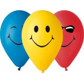 Léggömb, Lufi - 5 db, 30 cm, Mosoly Smileys (WIKR-0988547)