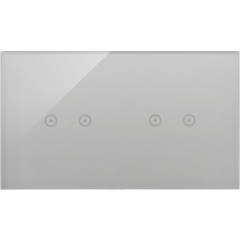 Kontakt-Simon Simon Touch ramki Panel dotykowy S54 Touch, 2 moduły, 2 pola dotykowe poziome + 2 pola dotykowe poziome, srebrna mgła DSTR222/71
