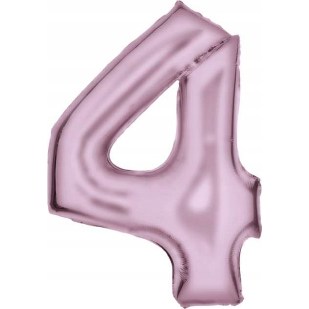 Lustre Szám Fólia Lufi - 4-es, 86 cm, Rózsaszín (9917326)