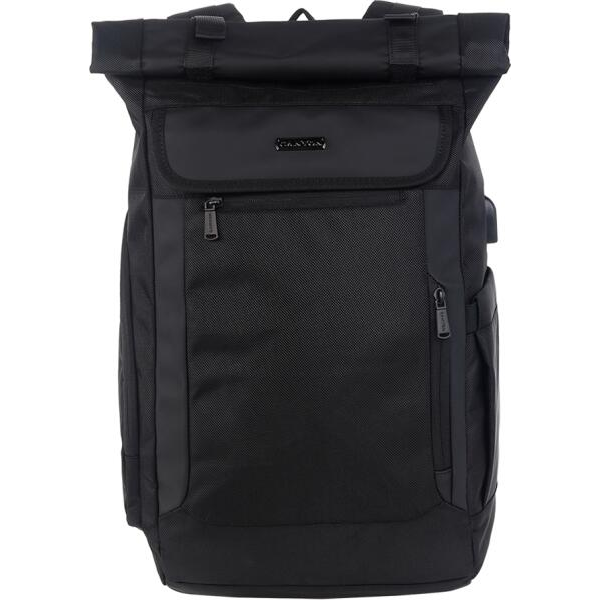 CANYON RT-7, Laptop backpack for 17.3 inch, Product spec/size(mm): 470MM(+200MM) x300MM x 130MM, Black, EXTERIOR materials:100% Polyester, Inner materials:100% Polyester, max weight (KGS): (CNS-BPRT7B1)