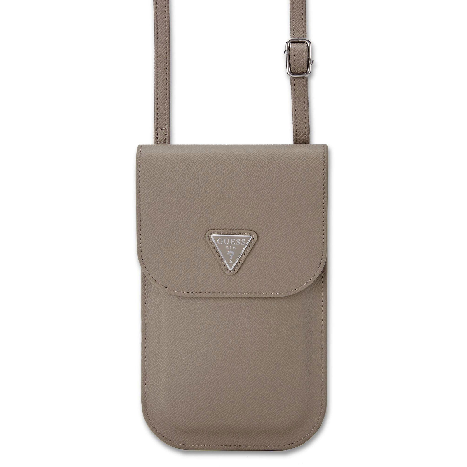Guess PU Grained Triangle Logo Telefontáska, barna (GUCWBPGTSPSW)