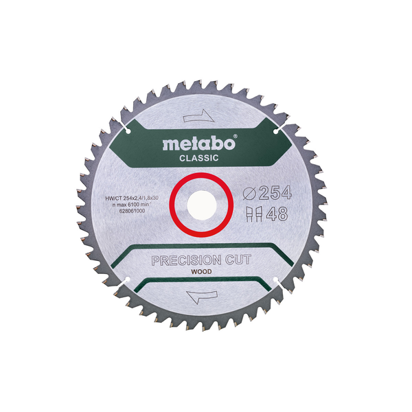 Metabo 628061000 Precision Cut Wood Classic Z48 Körfűrészlap - 254x30