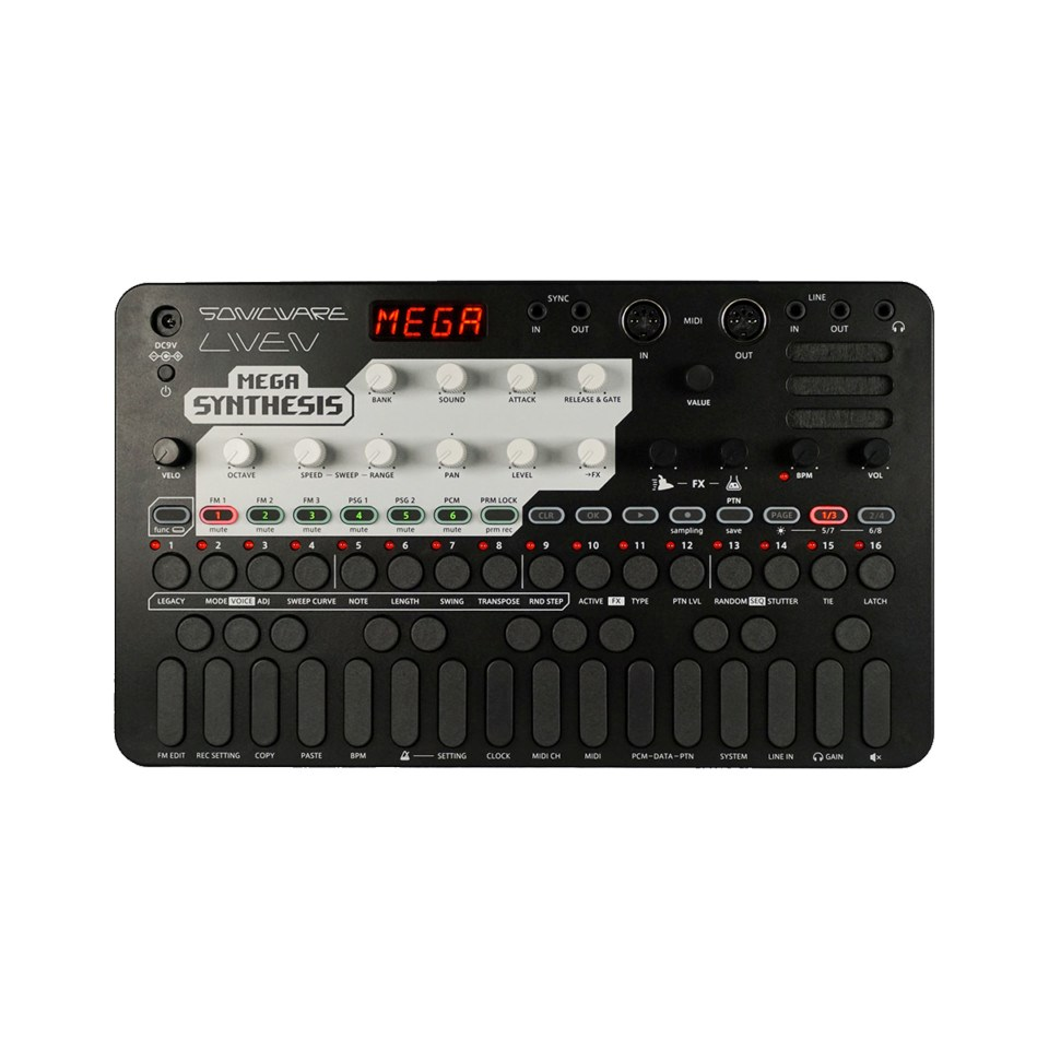 Sonicware LIVEN Mega Synthesis Digitális szintetizátor - Fekete (LVN-070)