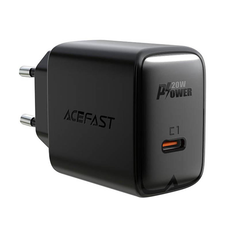 ACEFAST A1 hálózati töltő 1xUSB-C, 20W fekete (A1-black)