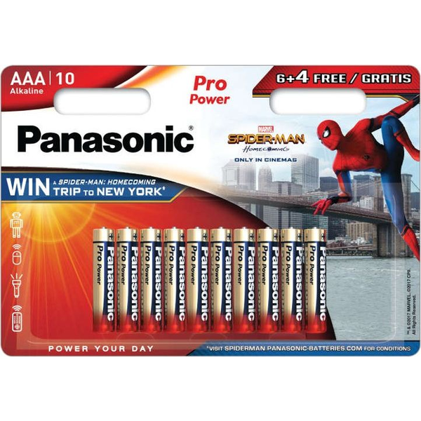 Panasonic 1.5V Alkáli AAA ceruza elem Pro power (10db / csomag)  (LR03PPG-10BW-6-4)