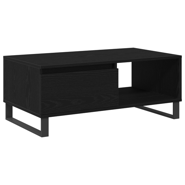 Masă de cafea Negru Stejar 90x50x36,5 cm Lemn prelucrat