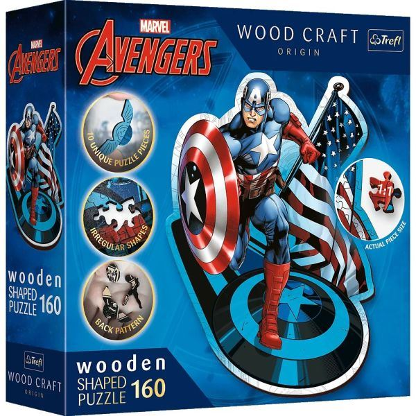 Trefl Wood Craft Origin MARVEL: Avengers 20194 puzzle Skladačka z tvarov 160 kusov Komiks
