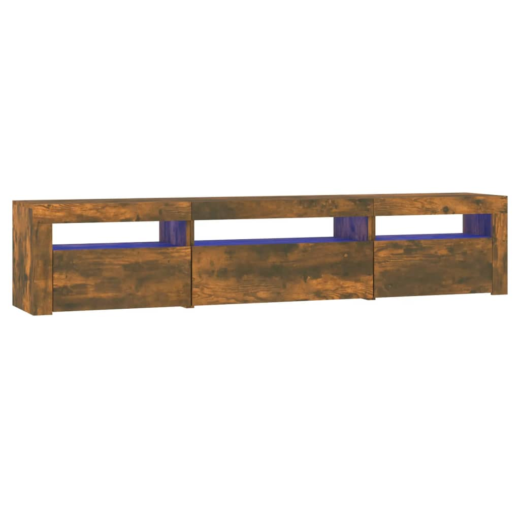 füstös tölgyszínű TV-szekrény LED-világítással 195x35x40 cm (3152743)