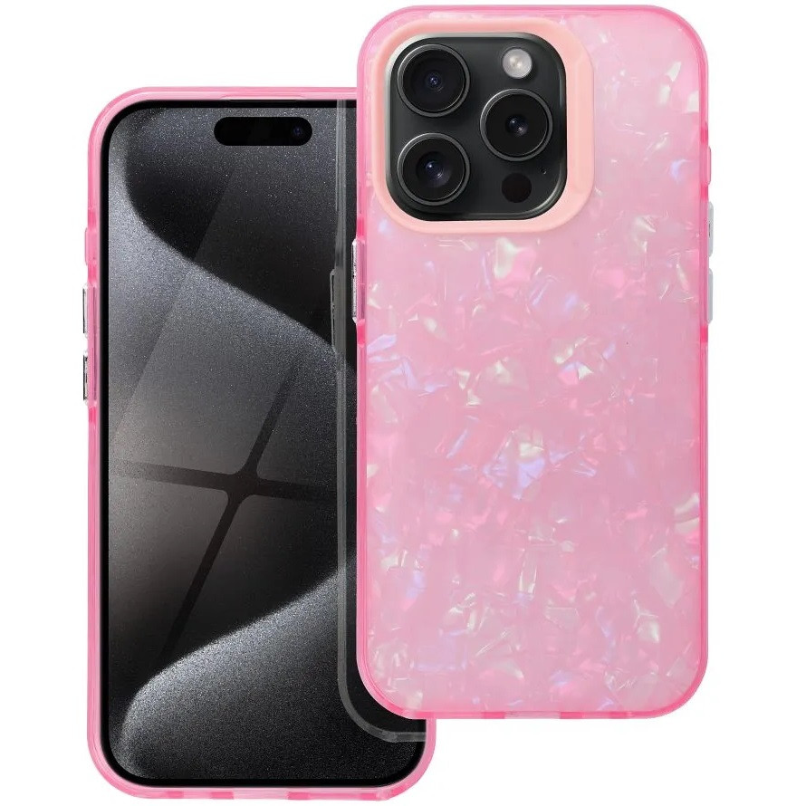 Apple iPhone 16 Pro, Műanyag hátlap védőtok + szilikon keret, kristály minta, Tutti-Frutti Case, rózsaszín (TS11309)