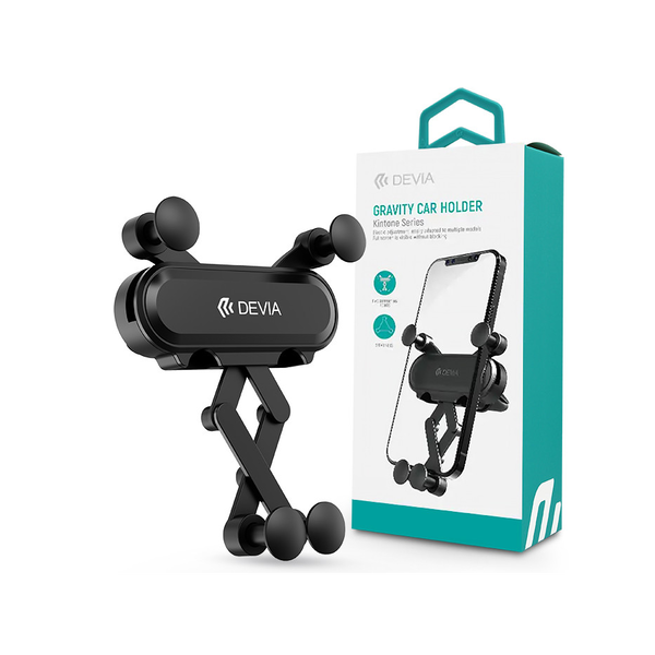 Devia univerzális szellőzőrácsba illeszthető autós tartó - Devia Kintone Series Gravity Car Holder - fekete (ST359781)