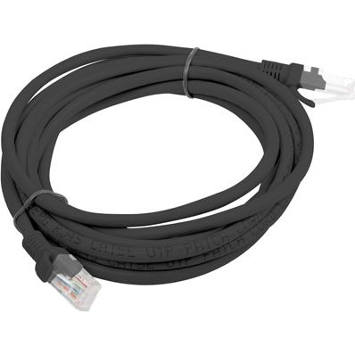  Lanberg Patchcord, Cat5e, nieekranowany, 2m, czarny (PCU5-10CC-0200-BK)