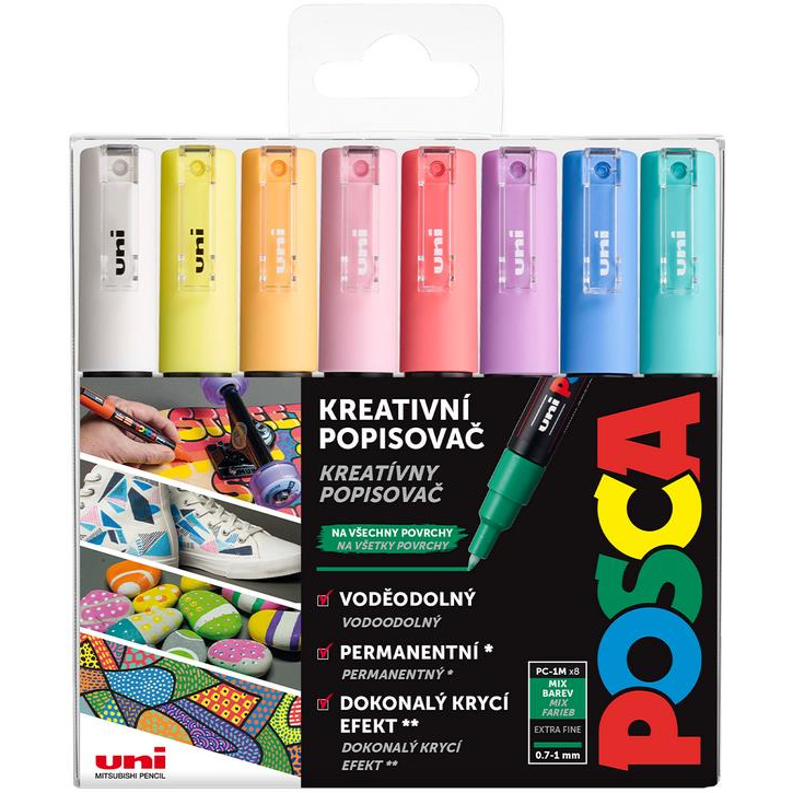 UNI Posca 1M 8 pcs pastel (5012788014594)