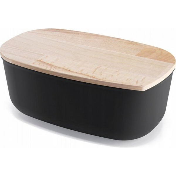 Practic Panera Con Tapa De Madera De Haya, Bfa Free, Negra