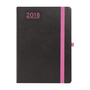 Календар, планер, B6, седмичен, TOPTIMER, "Nero", черно-розов