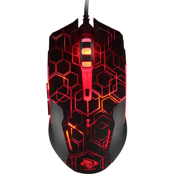 E-Blue Auroza Hexagon Gaming Egér 2500 DPI USB Fekete (EMS636BKCA-IU)