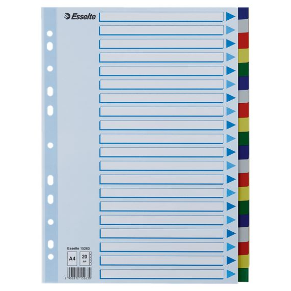 Esselte elválasztólap A4, 20 részes (15263) (esselte15263)