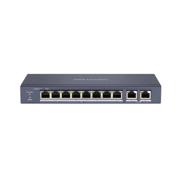 Hikvision 10/100 8x PoE + 2x gigabit combo switch (DS-3E0310P-E/M)