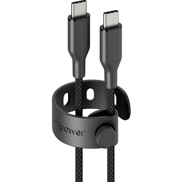 PanzerGlass empower by ® Racing 240W USB-C to USB-C Cable | USB 2.0 | 1.2M | Space Black USB-kabel Sort