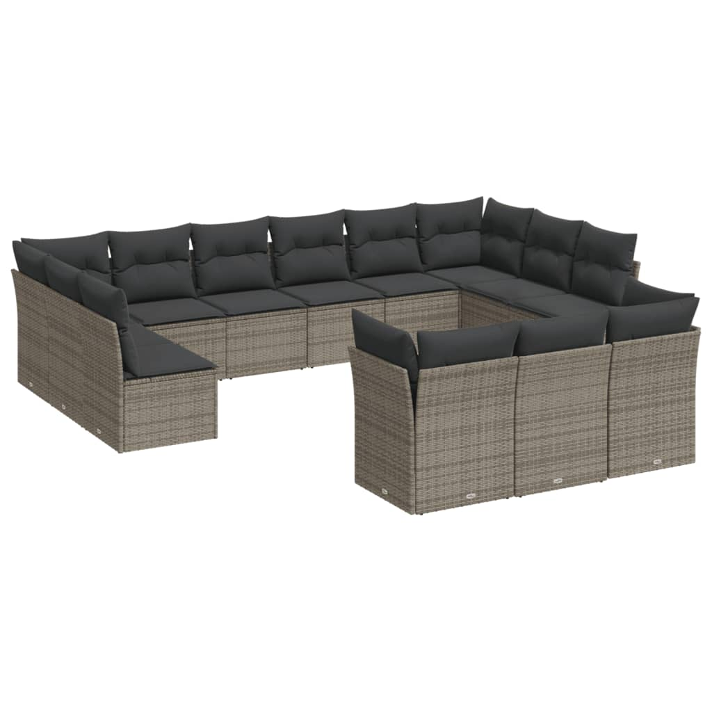 13 részes szürke polyrattan kerti ülőgarnitúra párnákkal (3218450)