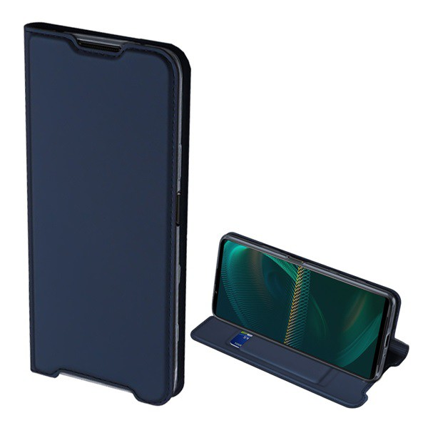 DUX DUCIS SKIN PRO tok álló, bőr hatású (FLIP, oldalra nyíló, bankkártya tartó, asztali tartó funkció) SÖTÉTKÉK [Sony Xperia 5 III (XQBQ62)]