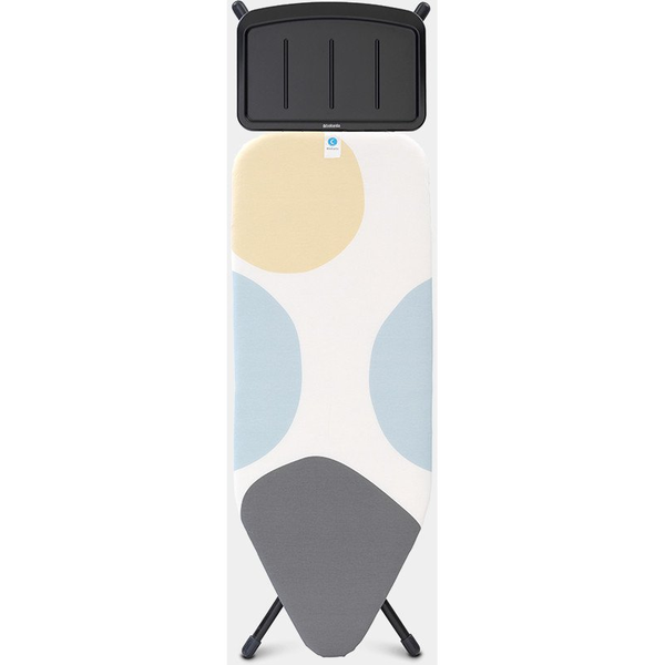 BRABANTIA Solid Steam Unit Holder vasalódeszka 1240x450mm - C méret. fix vasalótálca gőzállomásokhoz. D=22mm fekete váz. PerfectFlow tavaszi buborékok huzat - 134708