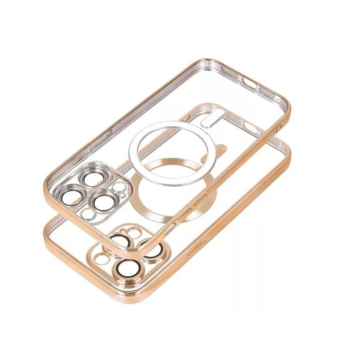 Electro Mag Apple iPhone 15 Pro MagSafe Szilikon tok - Arany