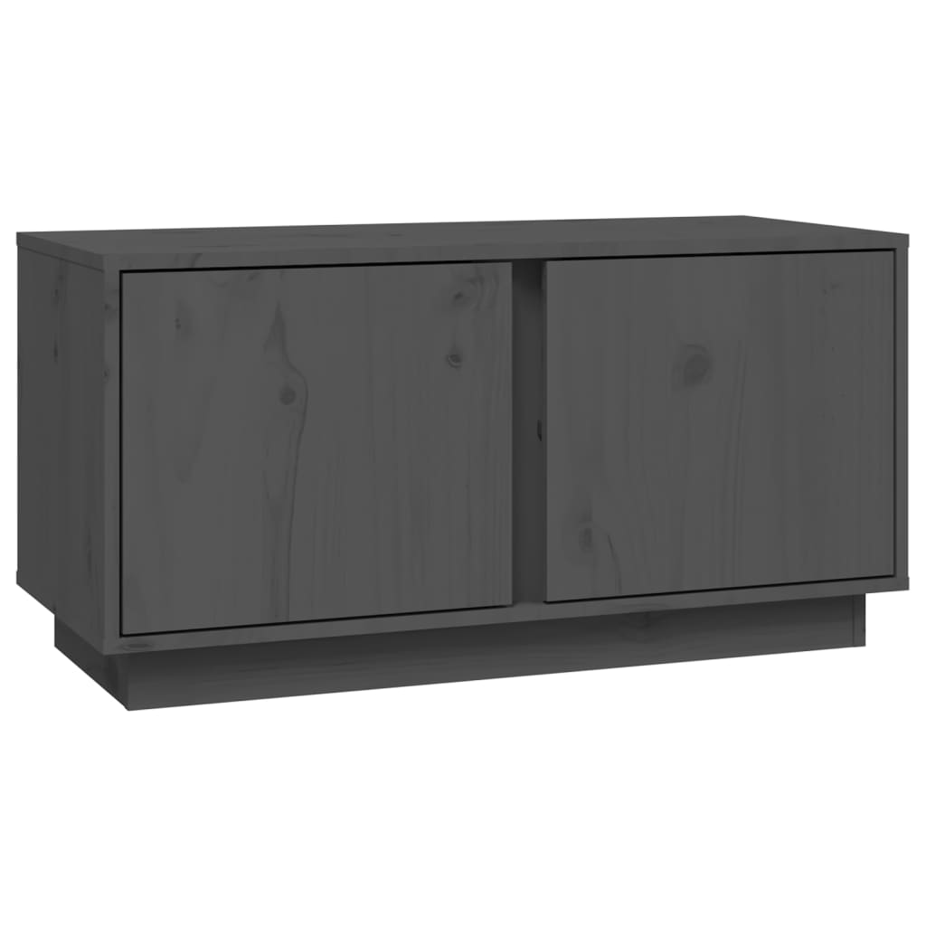 szürke tömör fenyőfa TV-szekrény 80 x 35 x 40,5 cm (814471)