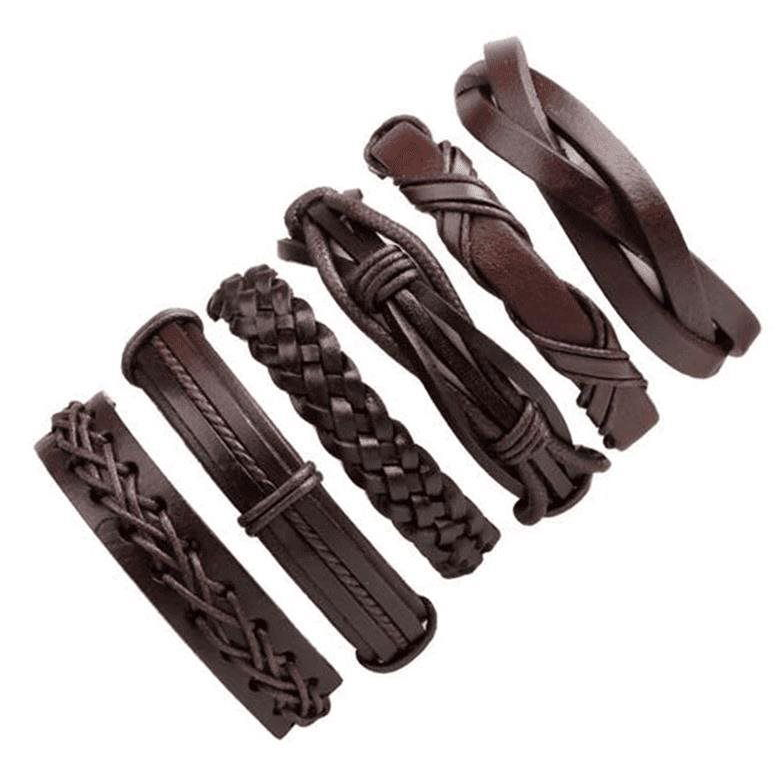 Predator bőr karkötő - 6 darabos készlet - H2354 (3563)