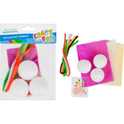  Craft with Fun Zestaw Kreatywny Zwierzątka Styropianowe (NABIL6)