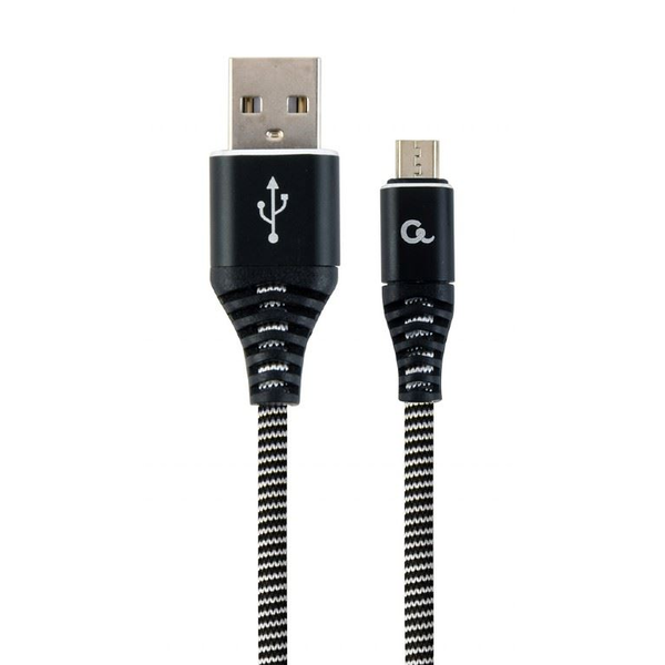 Gembird Premium Micro-USB - USB-A töltő- és adatkábel 1m fekete-fehér (CC-USB2B-AMmBM-1M-BW)