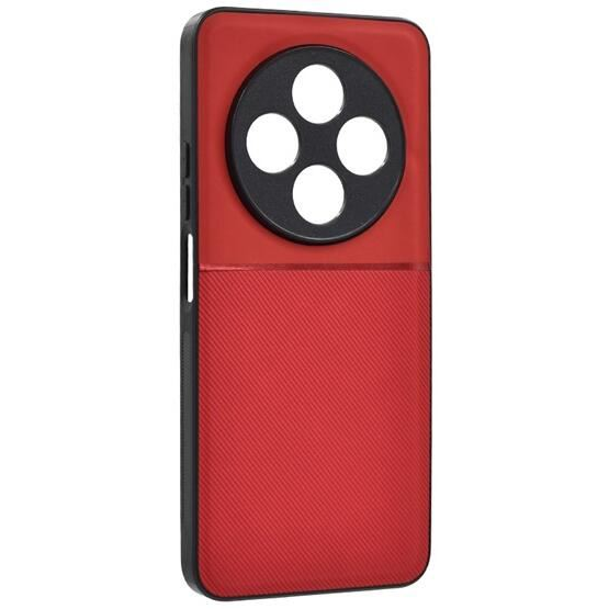 Gigapack Xiaomi Redmi 14C 4G mágneses, bőr hatású, csíkos mintás tok piros (GP-163310) (GP-163310)