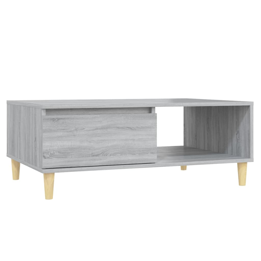 szürke sonoma színű forgácslap dohányzóasztal 90 x 60 x 35 cm (813171)