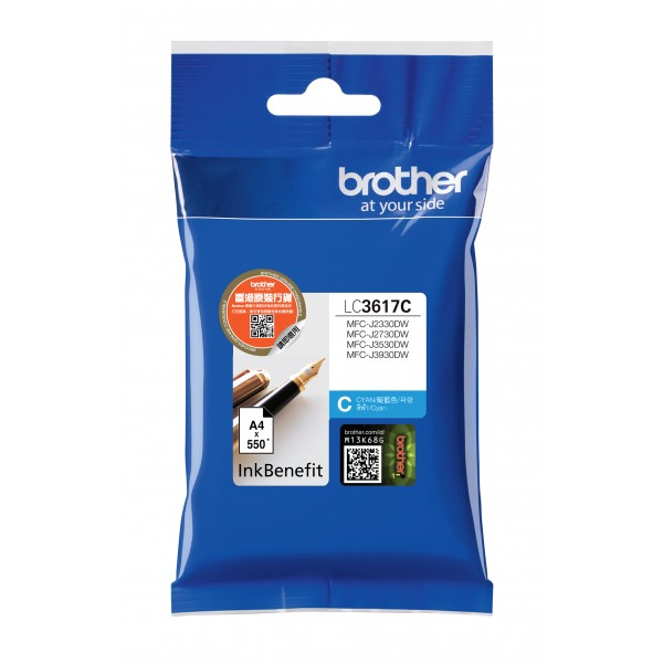 Brother LC-3617C blækpatron 1 stk Original Standard udbytte Blå