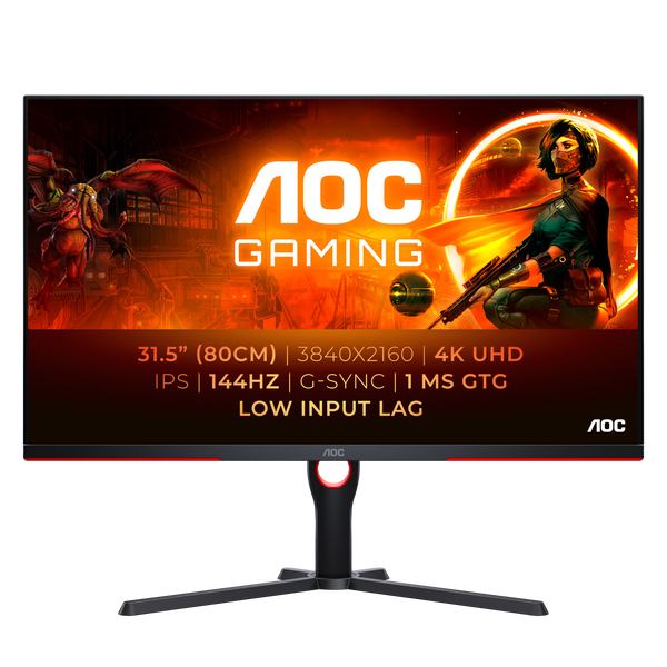 AOC G3 U32G3X/BK LED display 80 cm (31.5") 3840 x 2160 Pixeles 4K Ultra HD Negro, Rojo