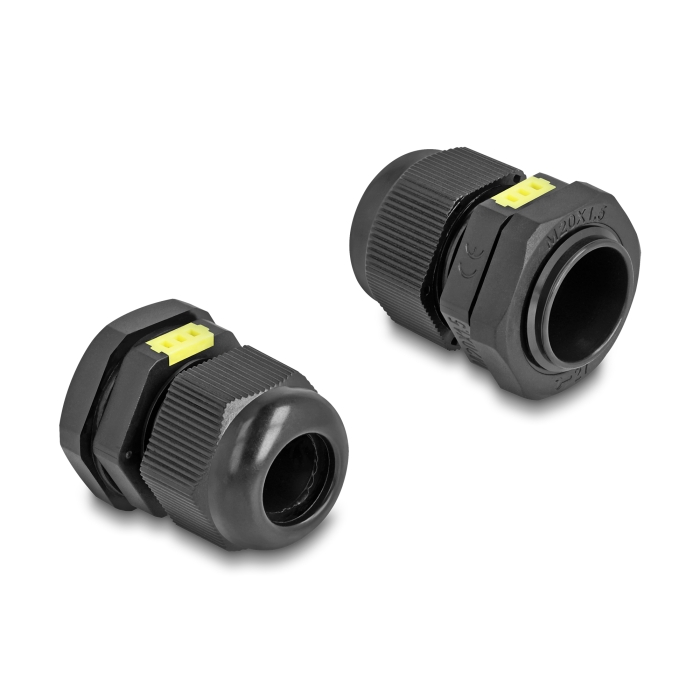 Delock M20 kábel tömlőszelence ventillációval, IP68 por és vízhatlan fekete 2 db. (60616) (60616)