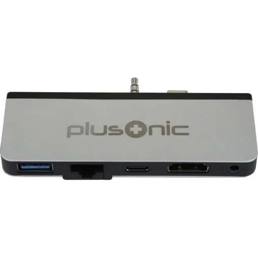 Z Plusonic Docking Adapter/Hub für Microsoft Surface Go, 5in1: USB 3.0/RJ45 Gigabit-Ethernet/Type-C/HDMI/AUX