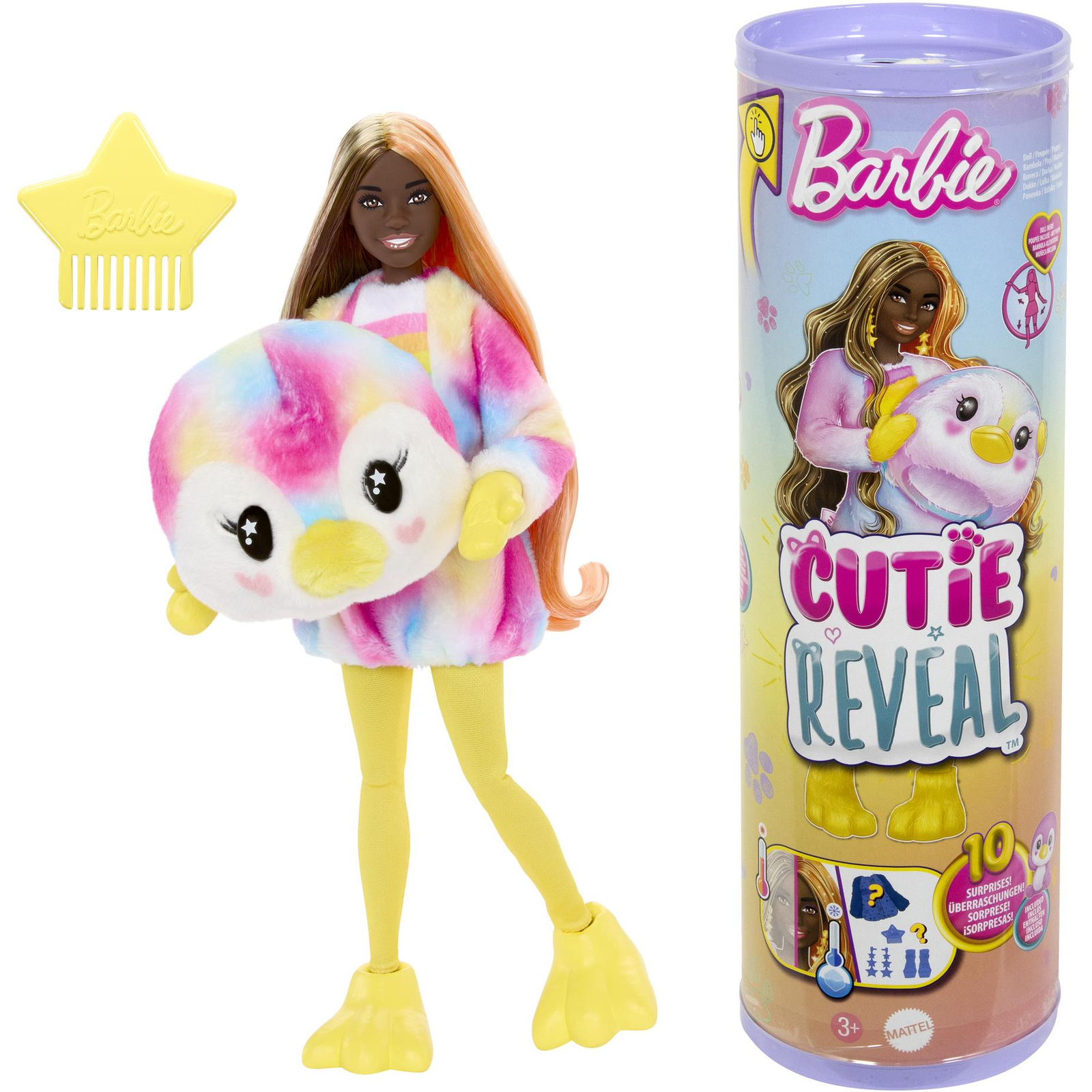 MATTEL Barbie Cutie Reveal Barbie - Színes álmok - pingvin kiegészítőkkel és 10 meglepetéssel (194735178698)