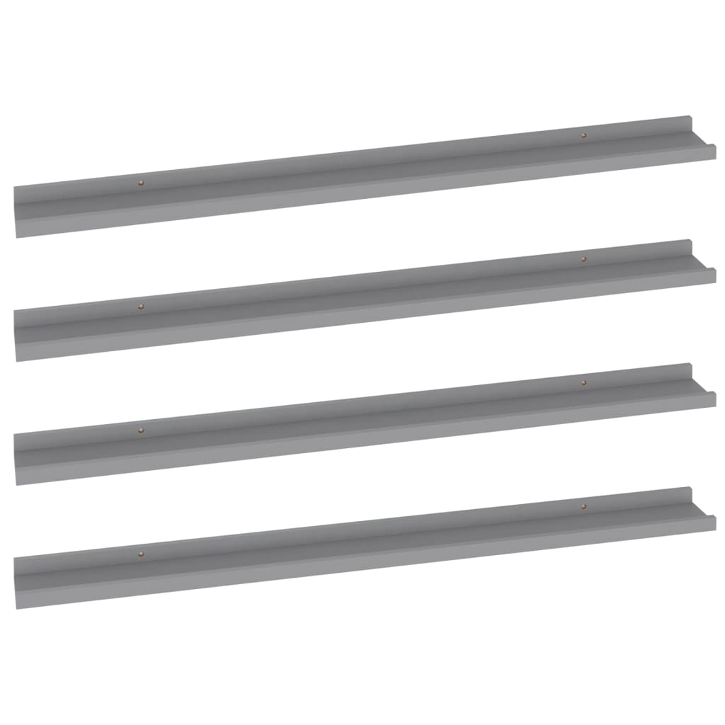 4 db szürke fali polc 100 x 9 x 3 cm (326677)