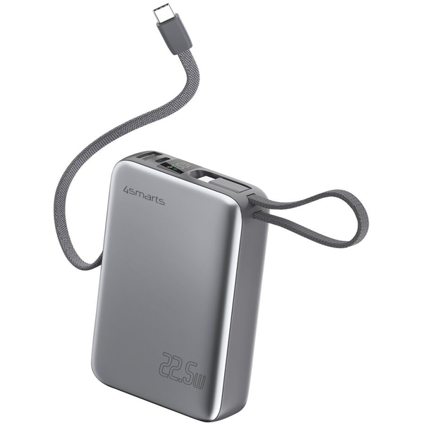 4smarts Pocket Dual Cord 20000mAh 22.5W Power Bank szürke