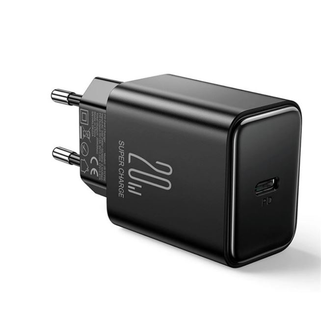 JOYROOM hálózati töltő USB-C aljzat (5V / 3A, 20W, gyorstöltés támogatás) fekete (JR-TCF06_BLACK) (JR-TCF06_BLACK)