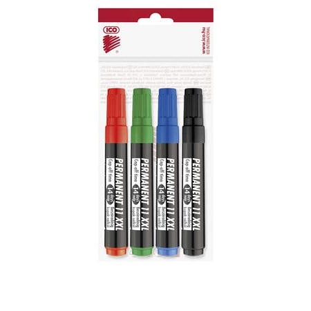 ICO Permanent 11 XXL 1-3mm Alkoholos marker készlet 4 szín (9580066004)