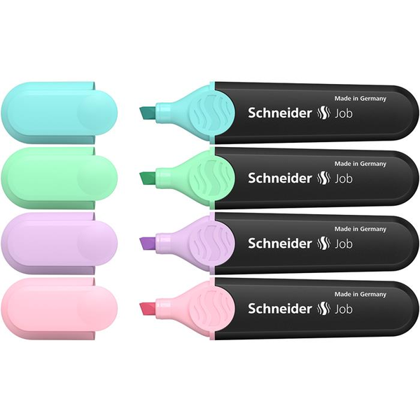 Textmarker Schneider Job Pastel, 4 броя/комплект